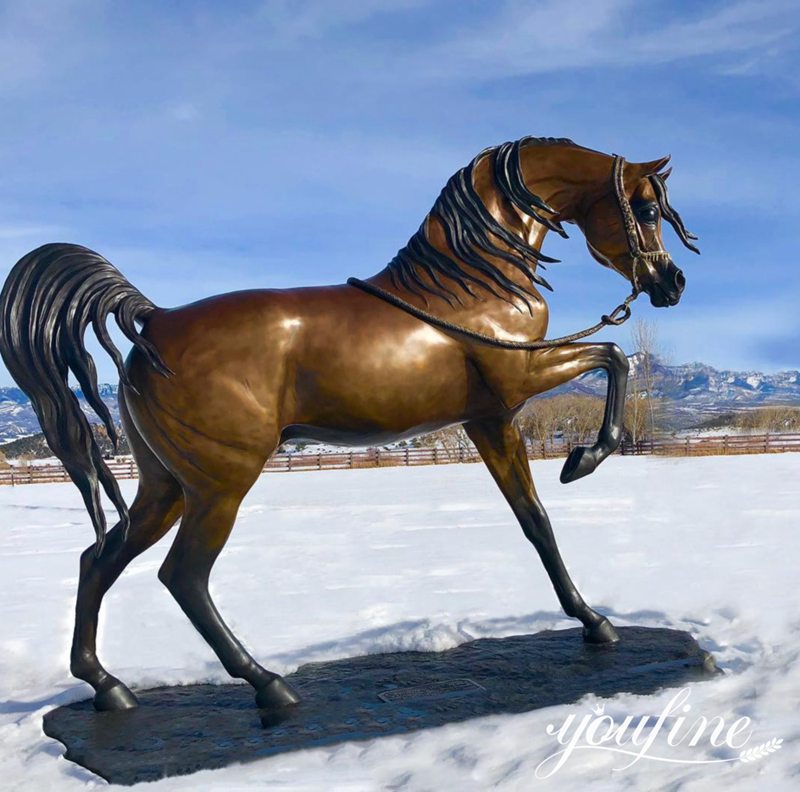 Superb Bronze Purebred Arabian Horse Sculpture Animal Art Factory BOK1-212 - Bronze Horse Statues - 1