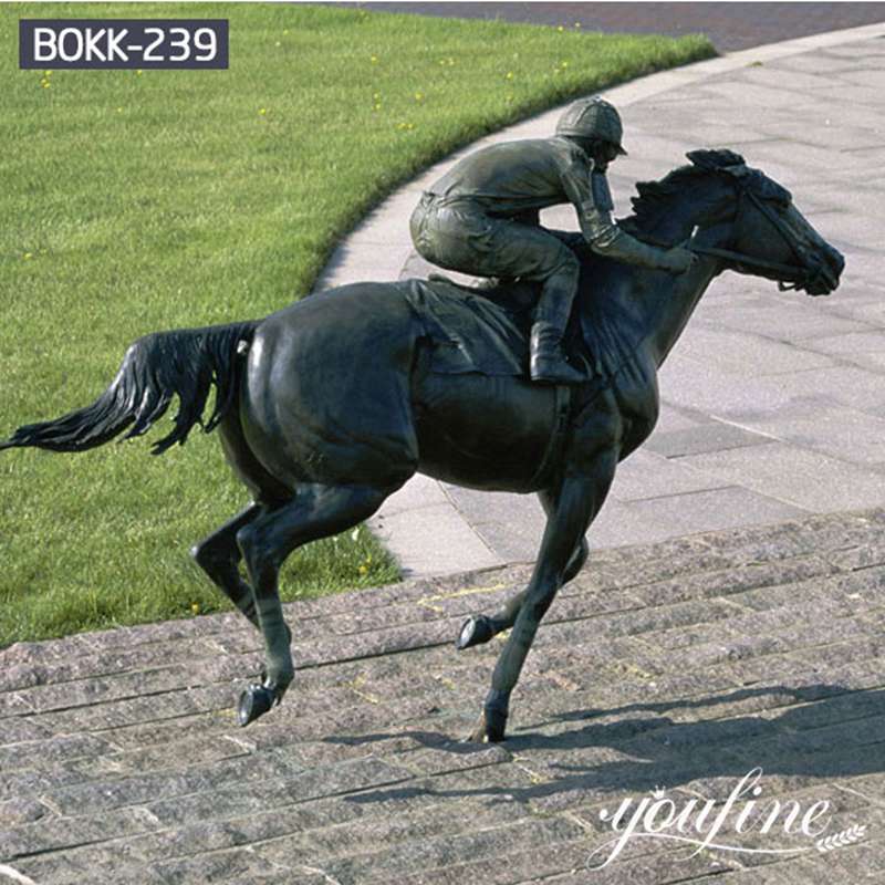 Life-size Bronze Jumping Horse Sculpture Outdoor Decor Supplier BOKK-235 - Bronze Horse Statues - 8