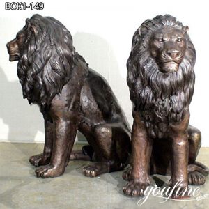 Bronze Lion Statue for Front Porch Home Driveway for Sale BOK1-149