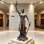 lifesize Lady Justice Statue inschool library