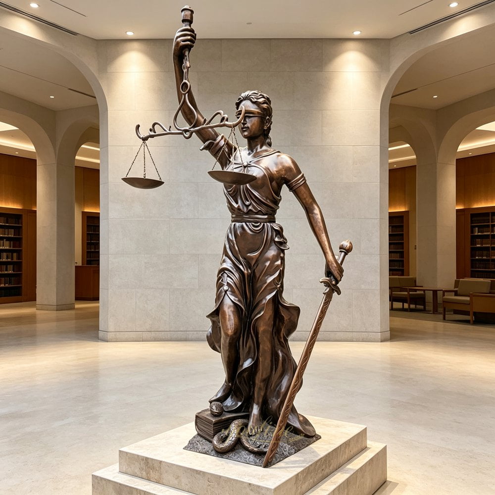 lifesize Lady Justice Statue inschool library