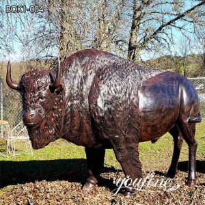 Bronze American Bison Standing Statue Animal Art for Sale BOK1-004