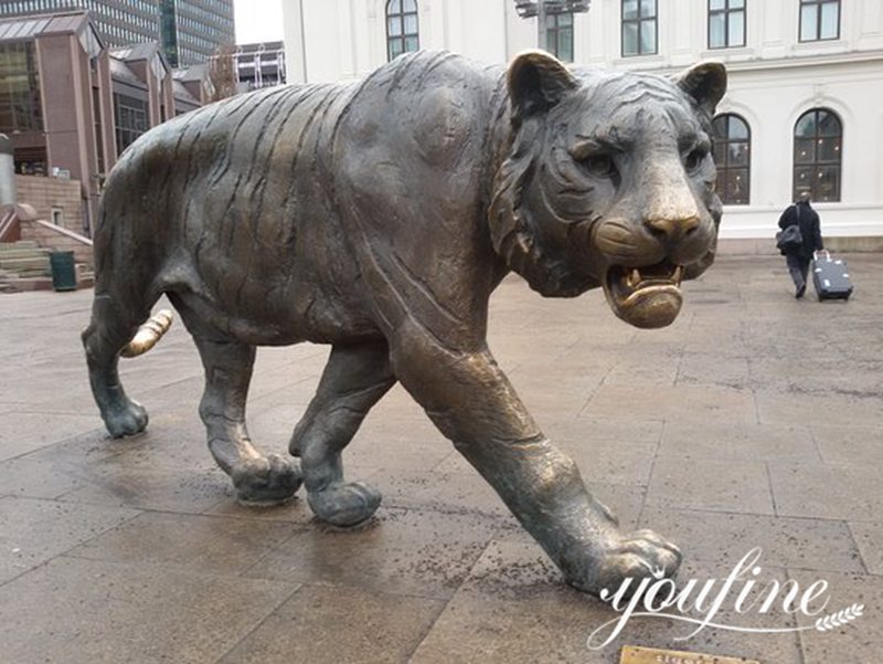 Bronze life-size Siberian Tiger Statue Outdoor Decor for Sale BOK1-209 - Bronze Wildlife Sculpture - 11