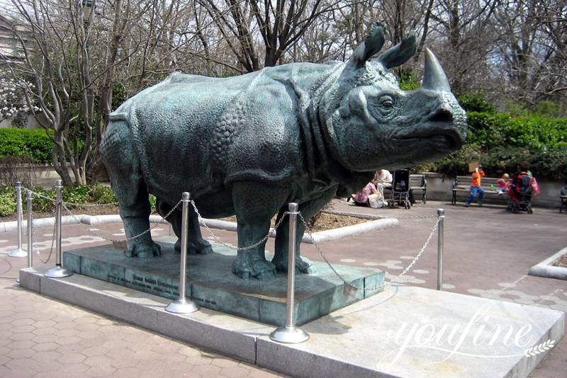 Modern Bronze Rhino Animal Statue Park Decoration BOK1-217 - Bronze Wildlife Sculpture - 9