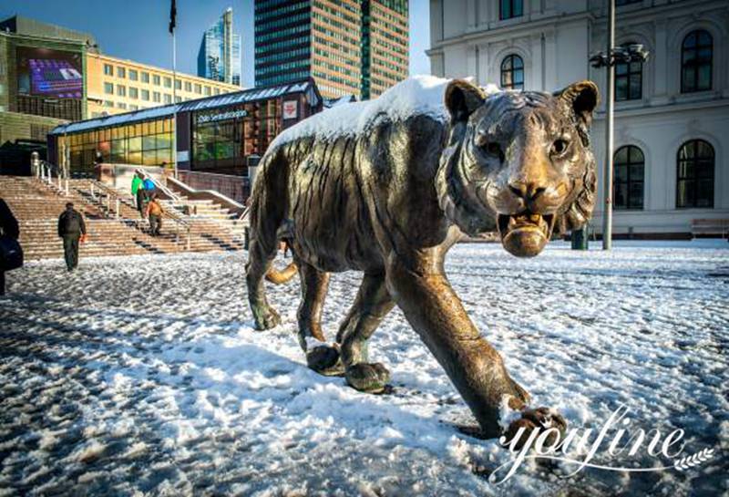 Bronze life-size Siberian Tiger Statue Outdoor Decor for Sale BOK1-209 - Bronze Wildlife Sculpture - 9