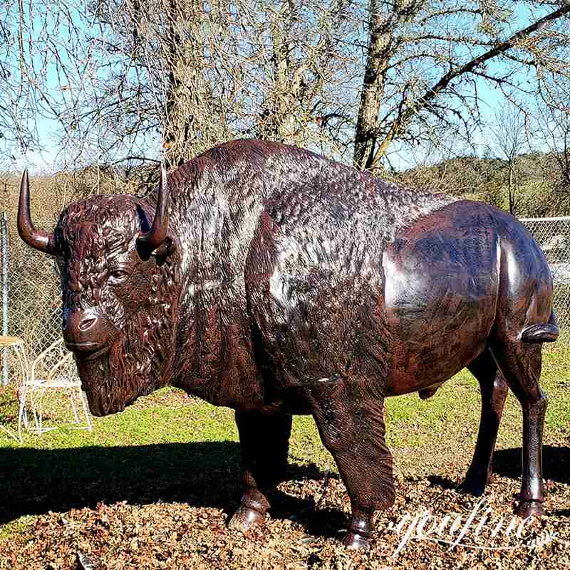 Bronze American Bison Standing Statue Animal Art for Sale BOK1-004 - Bronze Bull Sculpture - 1