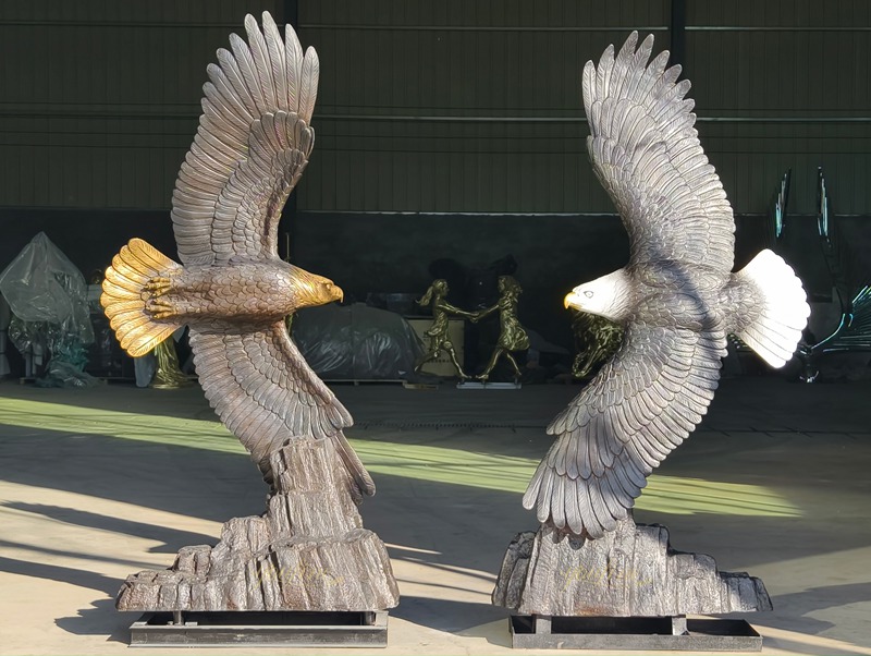 Bronze Eagle Soaring with Fully Spread Wings