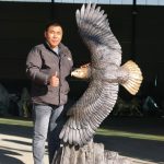 Eagle with Outstretched Wings in Mid-Flight