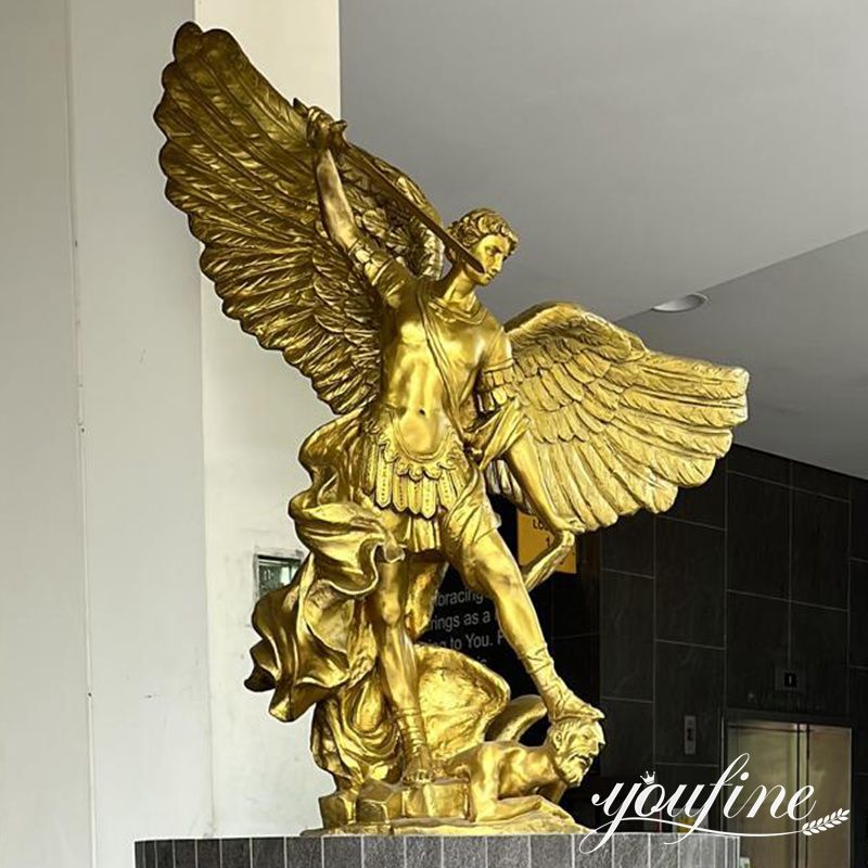 Bronze life-size Angel Statues Archangel Saint Michael for Sale BOK1-233 - Bronze Angel Sculpture - 1