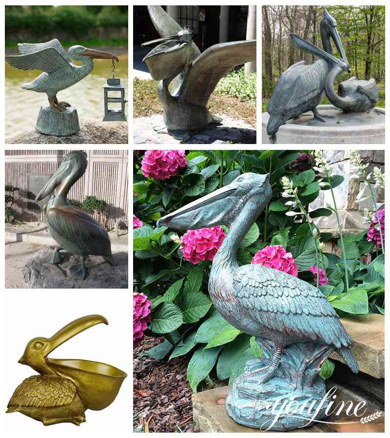 Bronze Heron Statue Garden Bird Animal Lawn Ornament Supplier BOK1-262 - Other Animal sculptures - 4