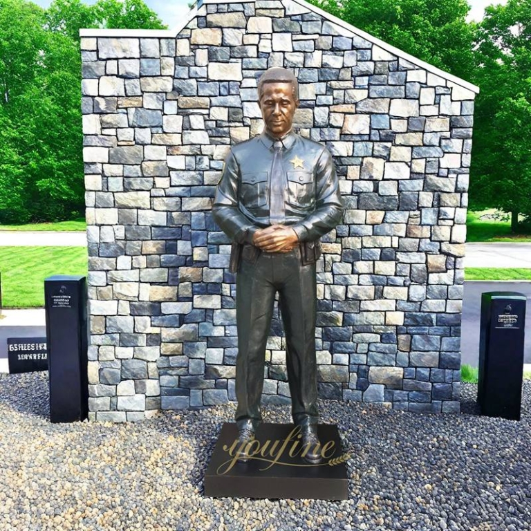 bronze police memorial statue
