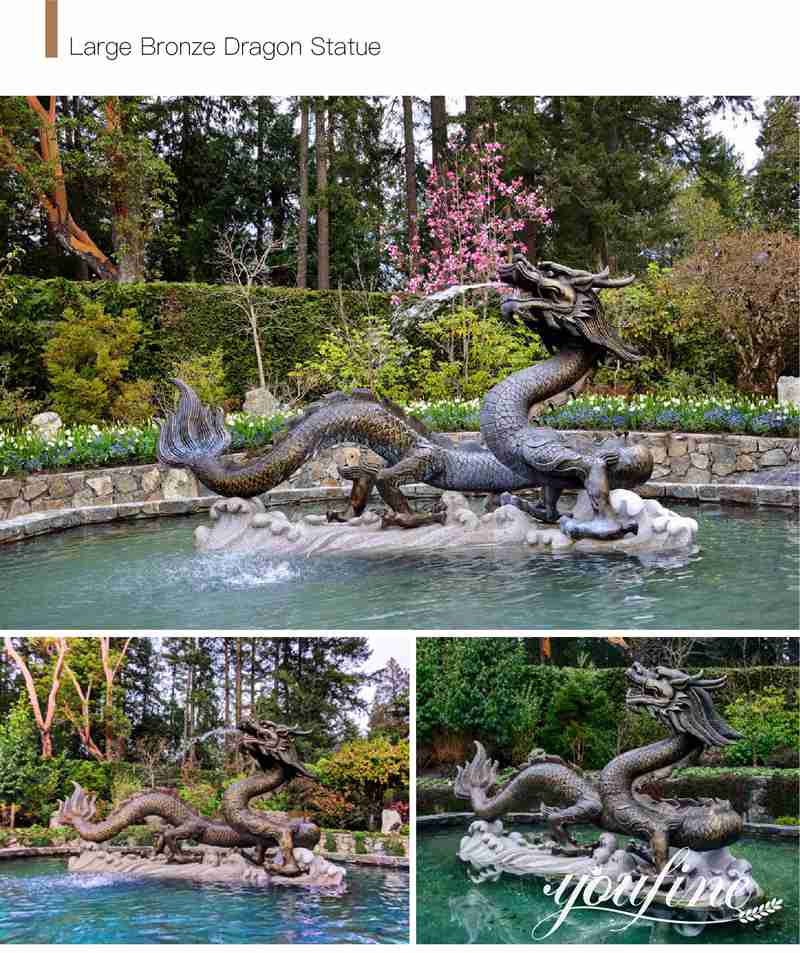 Bronze Dragon Waterfall Fountain Garden Sculpture for Sale BOK1-234 - Mythical Creatures Statues - 5