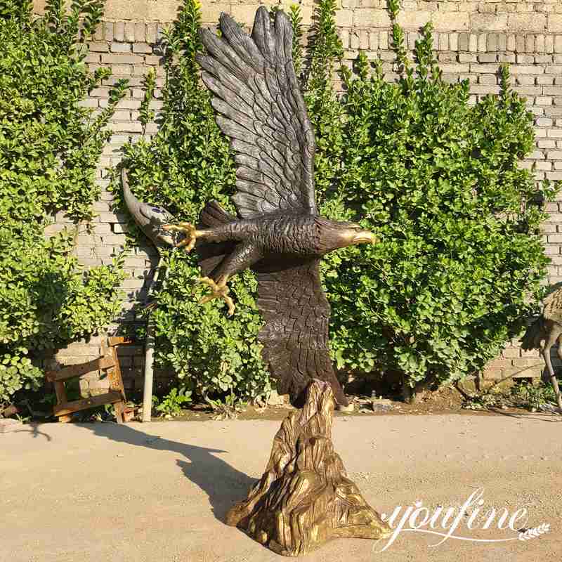 China Bronze Flying Outdoor Eagle Animal Statue for Sale BOK1-242 - Bronze Eagle Sculpture - 1