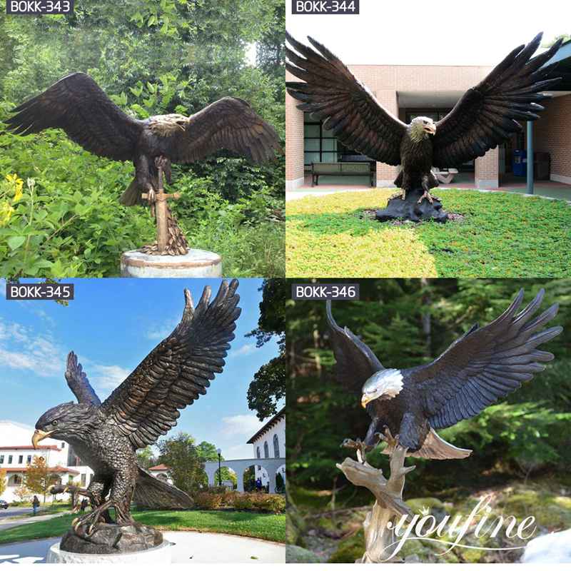 China Bronze Flying Outdoor Eagle Animal Statue for Sale BOK1-242 - Bronze Eagle Sculpture - 4