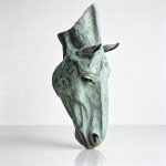 green Horse Head Statue