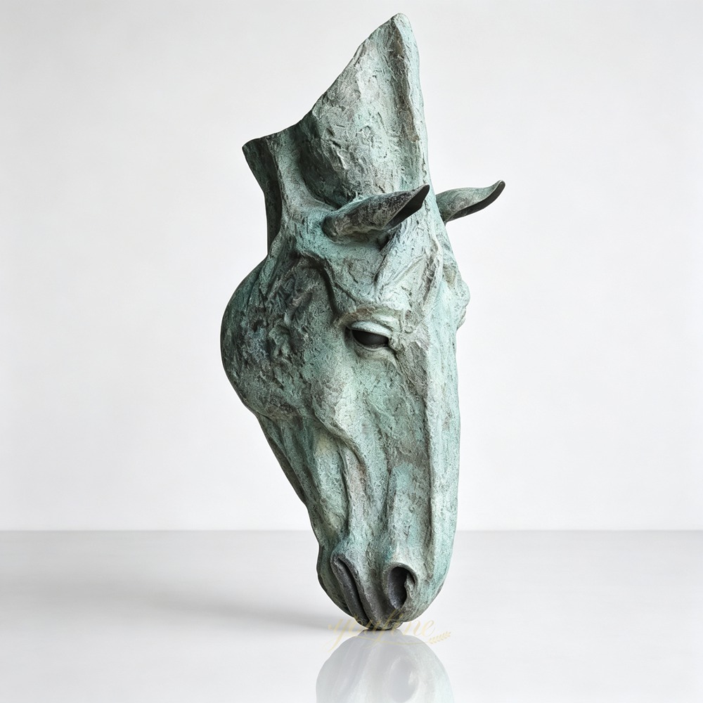 green Horse Head Statue