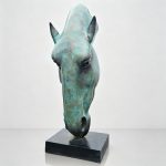 green Still Water Horse Statue