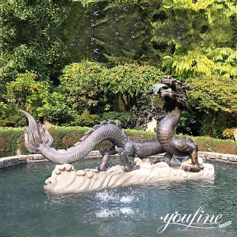 Bronze Dragon Waterfall Fountain Garden Sculpture for Sale BOK1-234 - Mythical Creatures Statues - 1