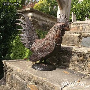 Bronze Garden Rooster Statue Yard Porch Art Decor for Sale BOK1-255
