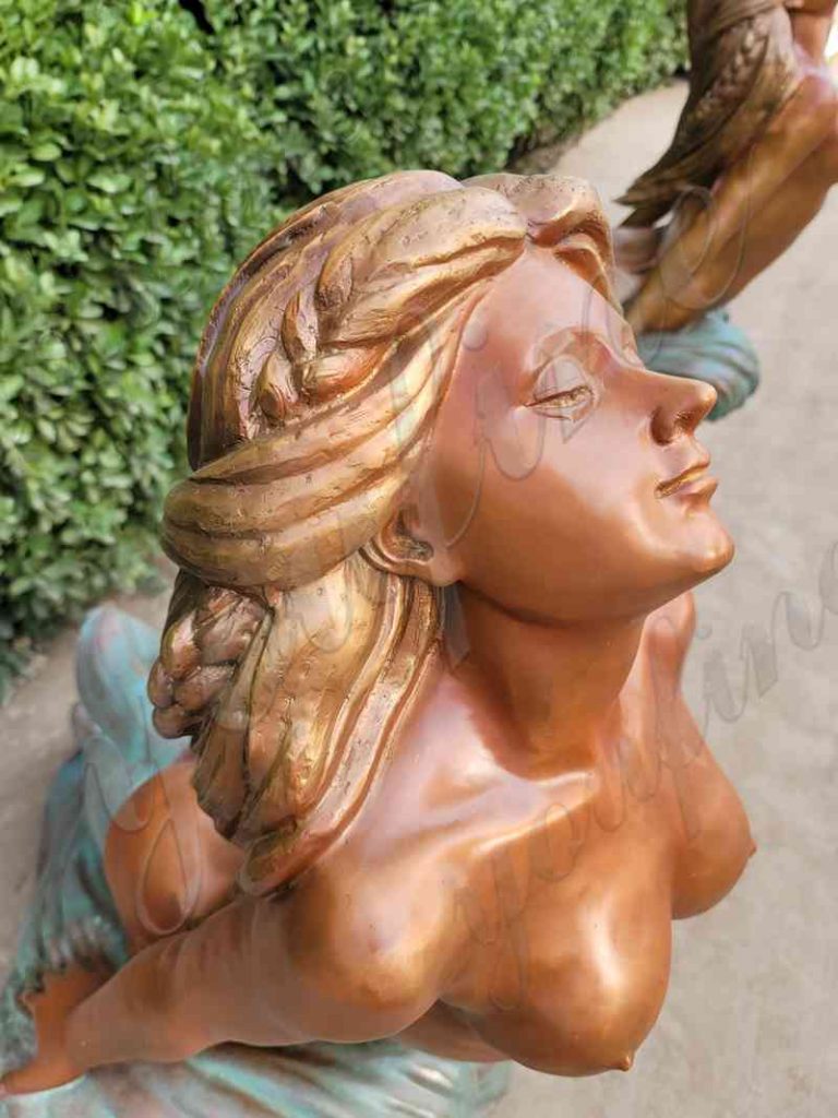 Life-size Outdoor Mermaid Statue Outside Pool Decor for Sale BOK1-238 - Bronze Mermaid Sculpture - 8