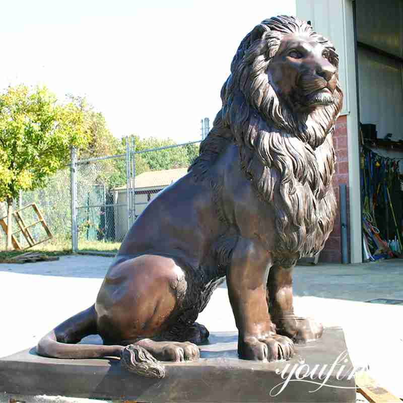 Bronze Lion Statues for Front Porch Home Decor for Sale BOK1-229 - Bronze Lion Statues - 1