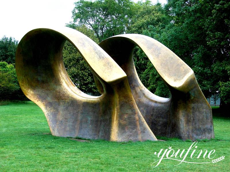 Bronze Abstract Henry Moore Sculpture Oval with Points Art for Sale BOK1-293 - Abstract Bronze Sculpture - 5