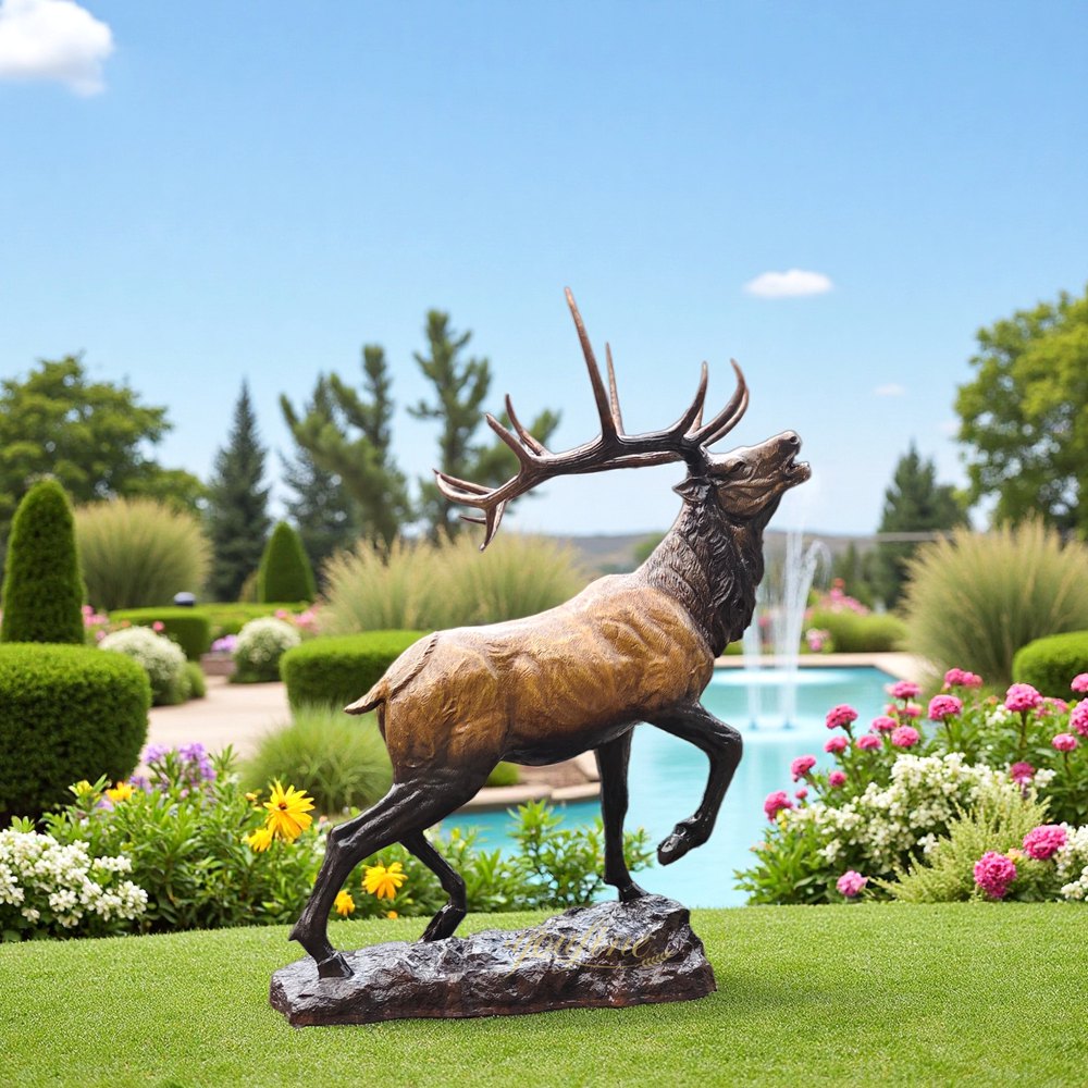 Popular Roaring Life Size Elk Statue