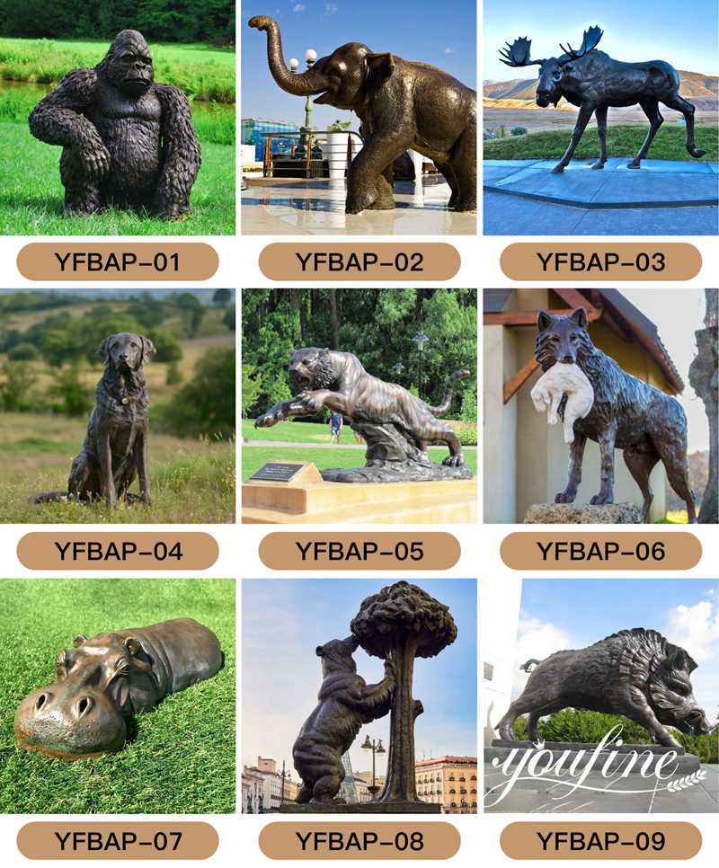 Outdoor Bronze Life-size Bear Statues Garden Decor for Sale BOK1-256 - Bronze Bear Statues - 5