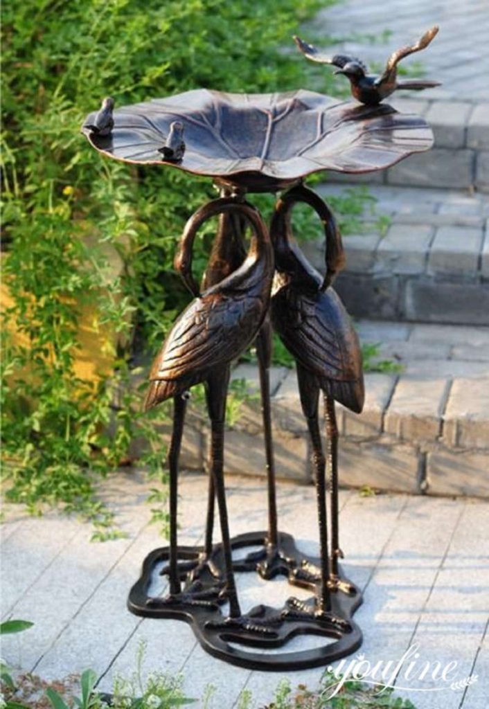bronze bird baths fountain-YouFine Sculpture