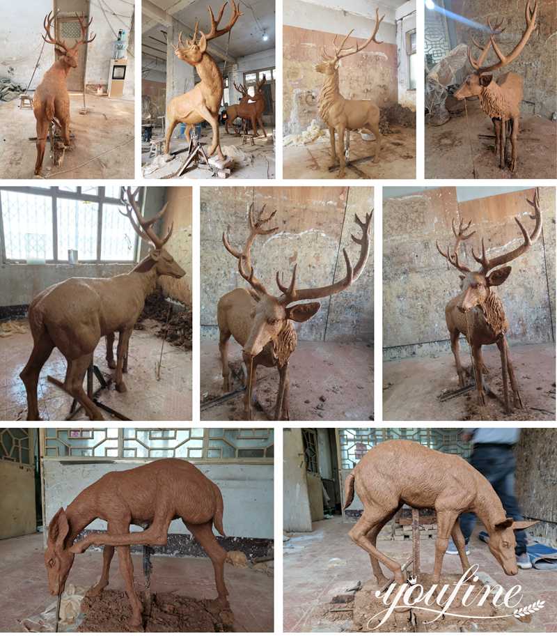 Bronze Elk Statue National Museum of Wildlife Art for Sale BOK1-290 - Bronze Deer Sculpture - 9