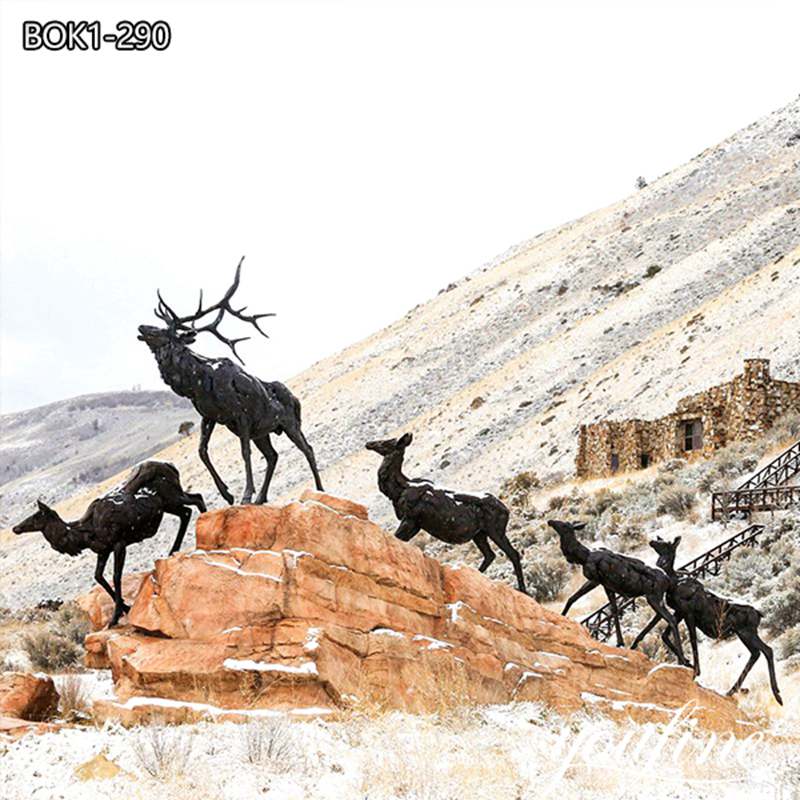 bronze elk statue for sale-YouFine Sculpture