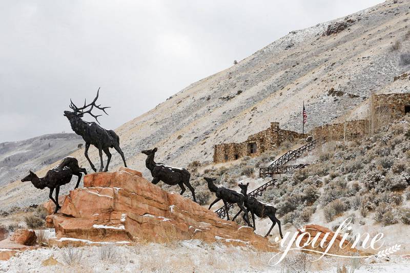 Bronze Elk Statue National Museum of Wildlife Art for Sale BOK1-290 - Bronze Deer Sculpture - 8