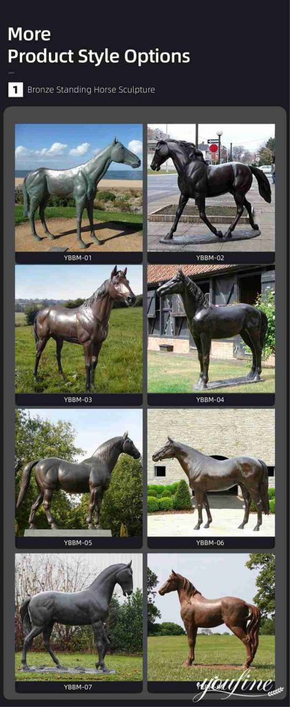 Life-size Bronze Horse Statue Tarkov Famous Racecourse Decor Wholesale BOK1-227 - Bronze Horse Statues - 4