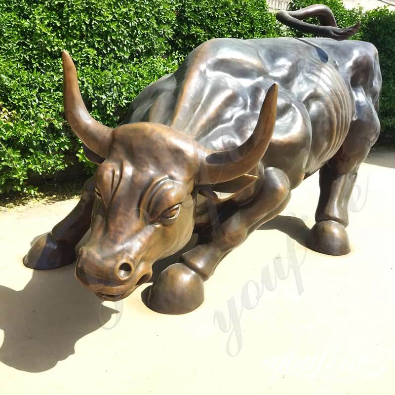 Bronze Charging Wall Street Bull Statue Replica Art for Sale BOK1-288 - Bronze Bull Sculpture - 4