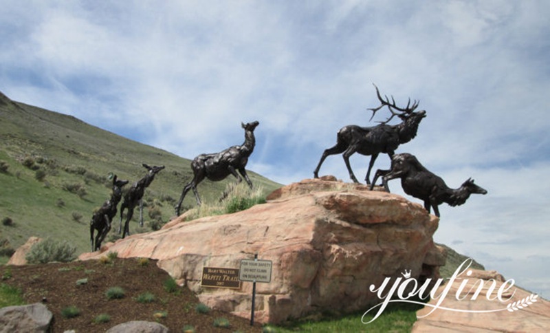 Bronze Elk Statue National Museum of Wildlife Art for Sale BOK1-290 - Bronze Deer Sculpture - 5