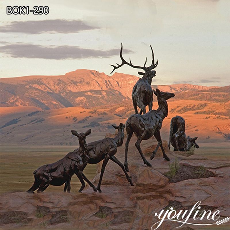 Bronze Elk Statue Wildlife YouFine Bronze Sculpture