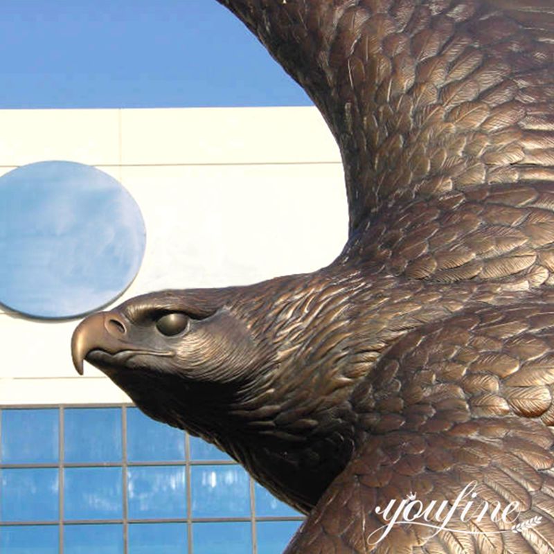 Bronze Flying Large Outdoor Eagle Bird Statue Yard Art for Sale BOK1-279 - Bronze Eagle Sculpture - 1