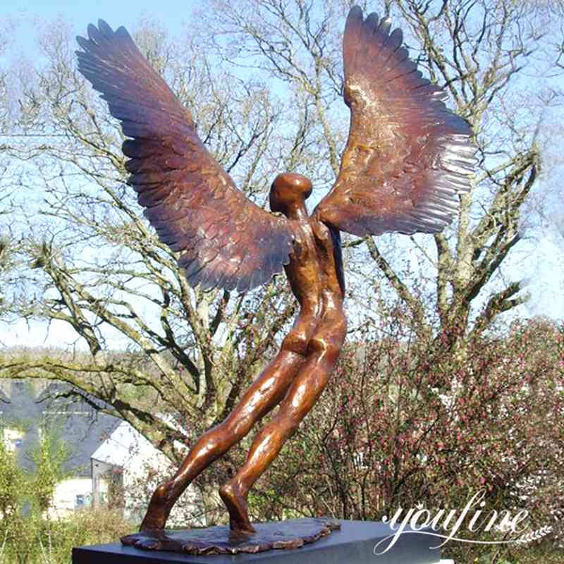 Bronze Icarus Winged Man Statue Greek Mythology Art Decor for Sale BOK1-249 - Bronze Angel Sculpture - 3