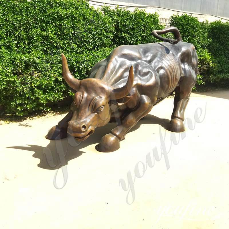 Bronze Charging Wall Street Bull Statue Replica Art for Sale BOK1-288 - Bronze Bull Sculpture - 3