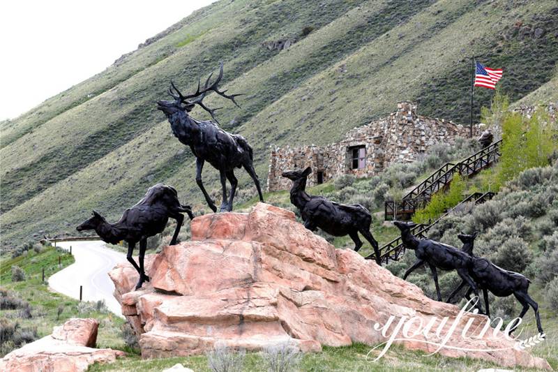 Bronze Elk Statue National Museum of Wildlife Art for Sale BOK1-290 - Bronze Deer Sculpture - 3