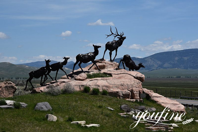 Bronze Elk Statue National Museum of Wildlife Art for Sale BOK1-290 - Bronze Deer Sculpture - 4