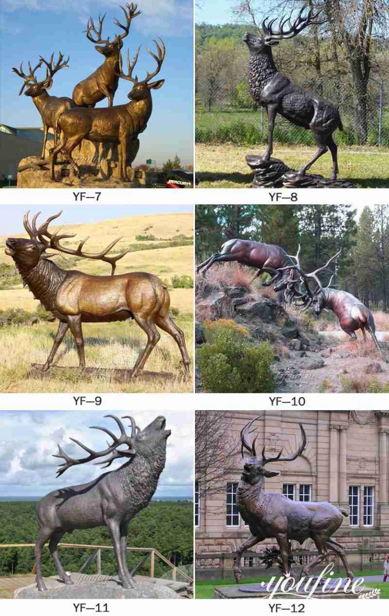 Bronze Elk Statue Wildlife YouFine Bronze Sculpture