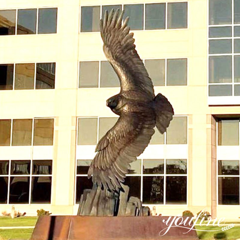 Bronze Flying Large Outdoor Eagle Bird Statue Yard Art for Sale BOK1-279 - Bronze Eagle Sculpture - 2