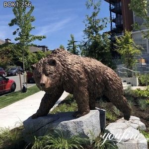 Outdoor Bronze Life-size Bear Statues Garden Decor for Sale BOK1-256
