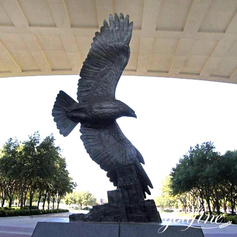 Bronze Flying Large Outdoor Eagle Bird Statue Yard Art for Sale BOK1-279 - Bronze Eagle Sculpture - 3