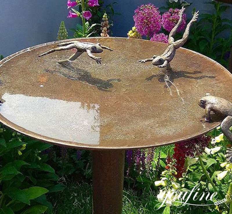 solid bronze birds bath-YouFine Sculpture