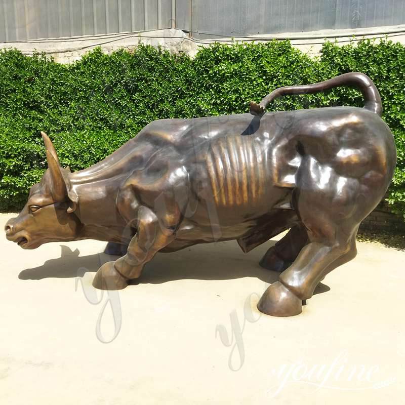 Bronze Charging Wall Street Bull Statue Replica Art for Sale BOK1-288 - Bronze Bull Sculpture - 1