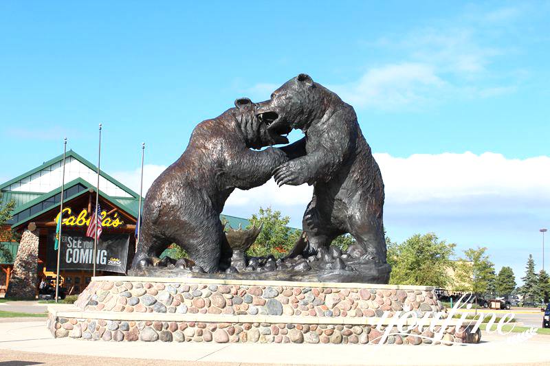 Outdoor Large Battling Bear Statue for Sale BOK1-308 - Bronze Bear Statues - 1