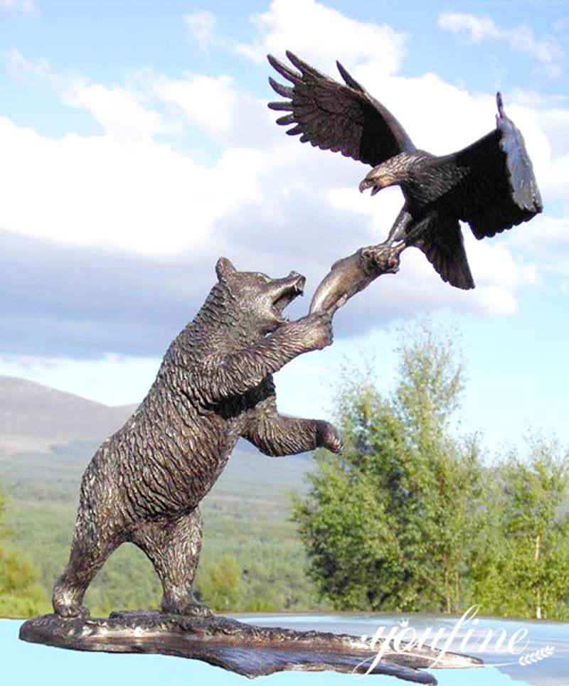 Outdoor Large Battling Bear Statue for Sale BOK1-308 - Bronze Bear Statues - 8