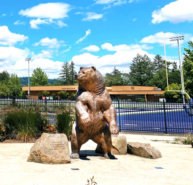 Outdoor Large Battling Bear Statue for Sale BOK1-308 - Bronze Bear Statues - 11